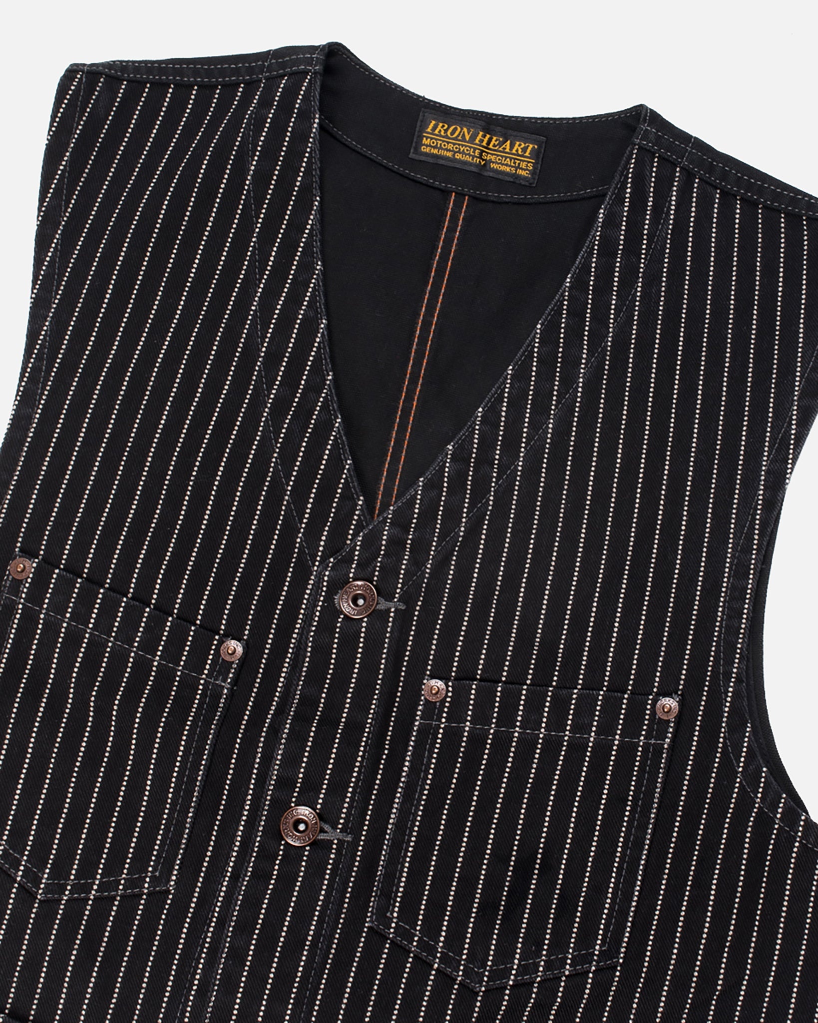IHV-02-BLK 12oz Wabash/Duck Work Vest - Black/Black - 5