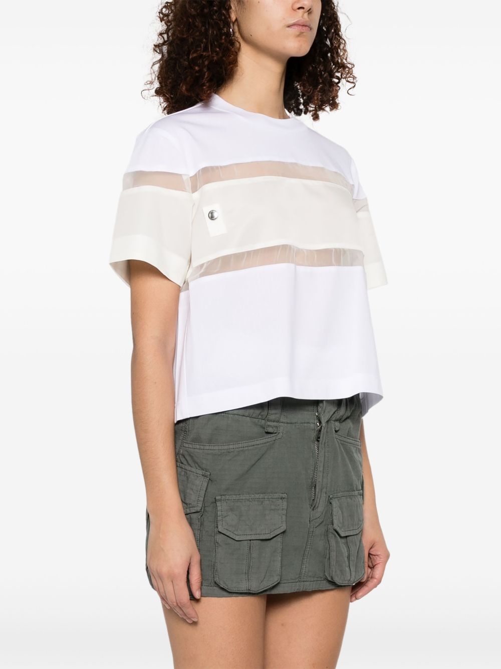 contrast-panel T-shirt - 3