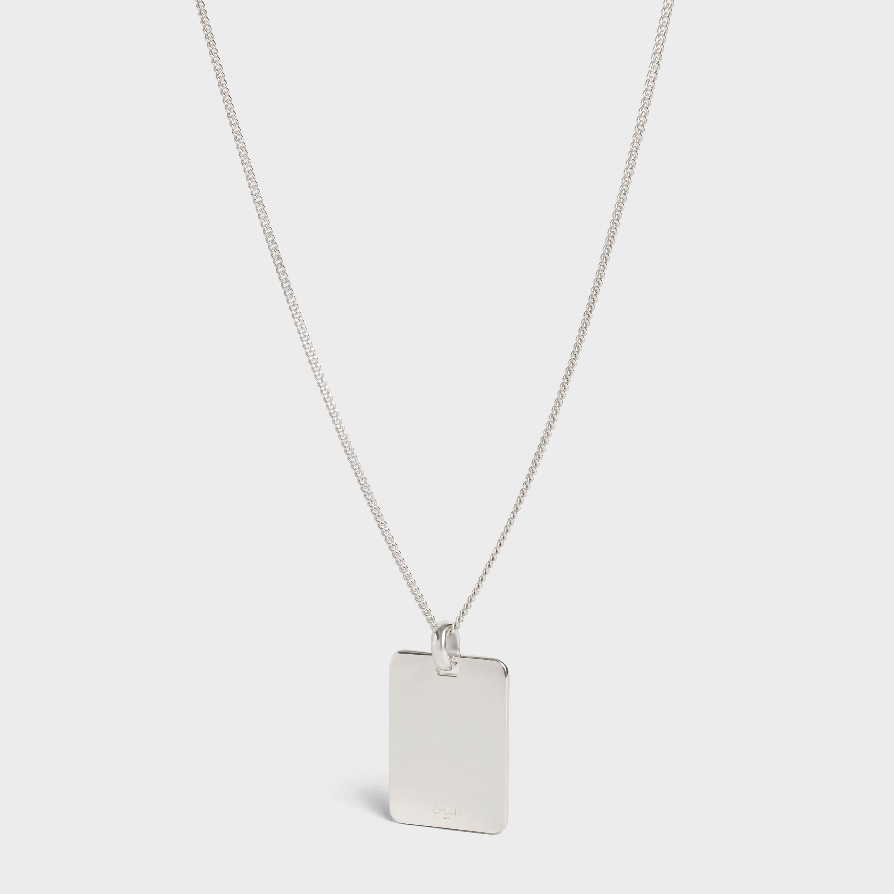 AIGUISE LARGE TAG NECKLACE  IN  STERLING SILVER - 1