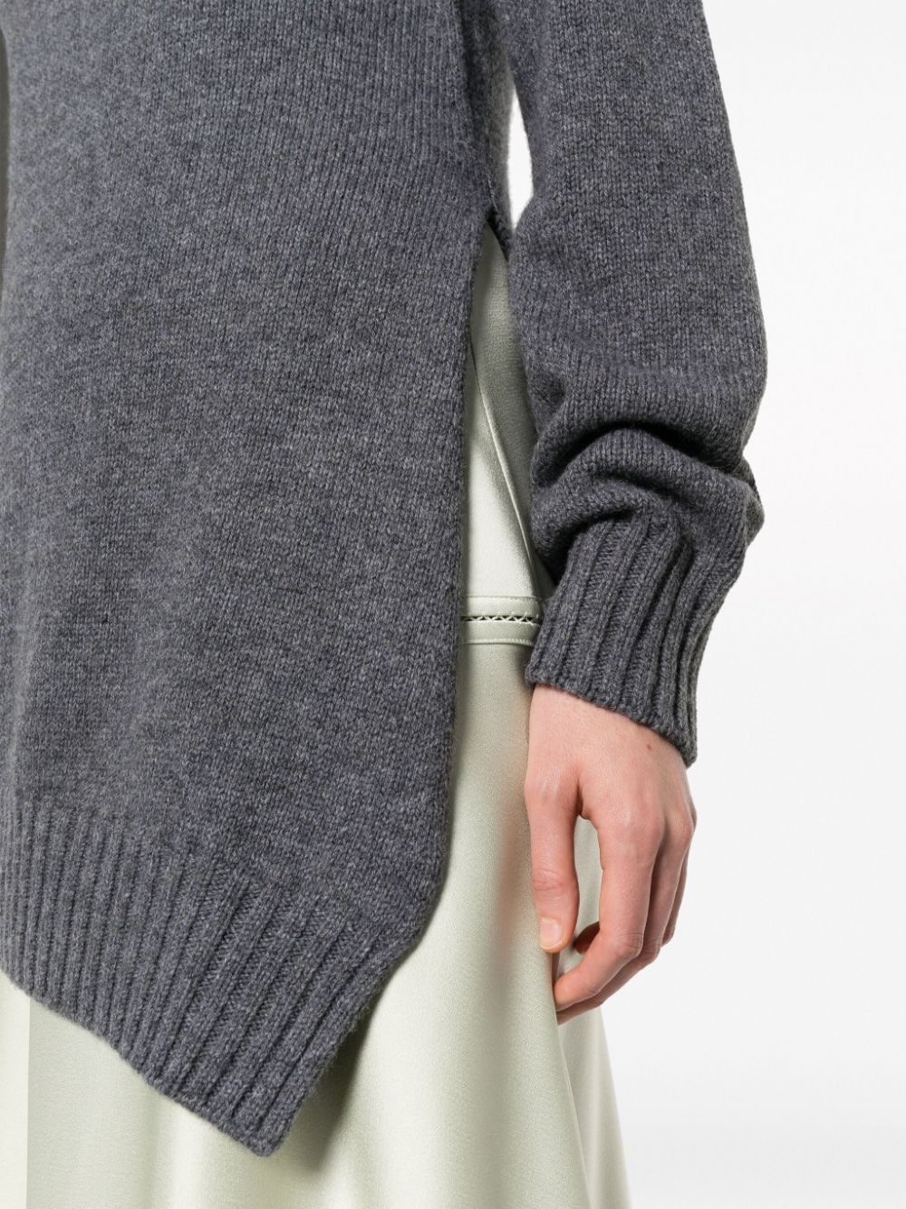 waffle-knit asymmetric jumper - 5