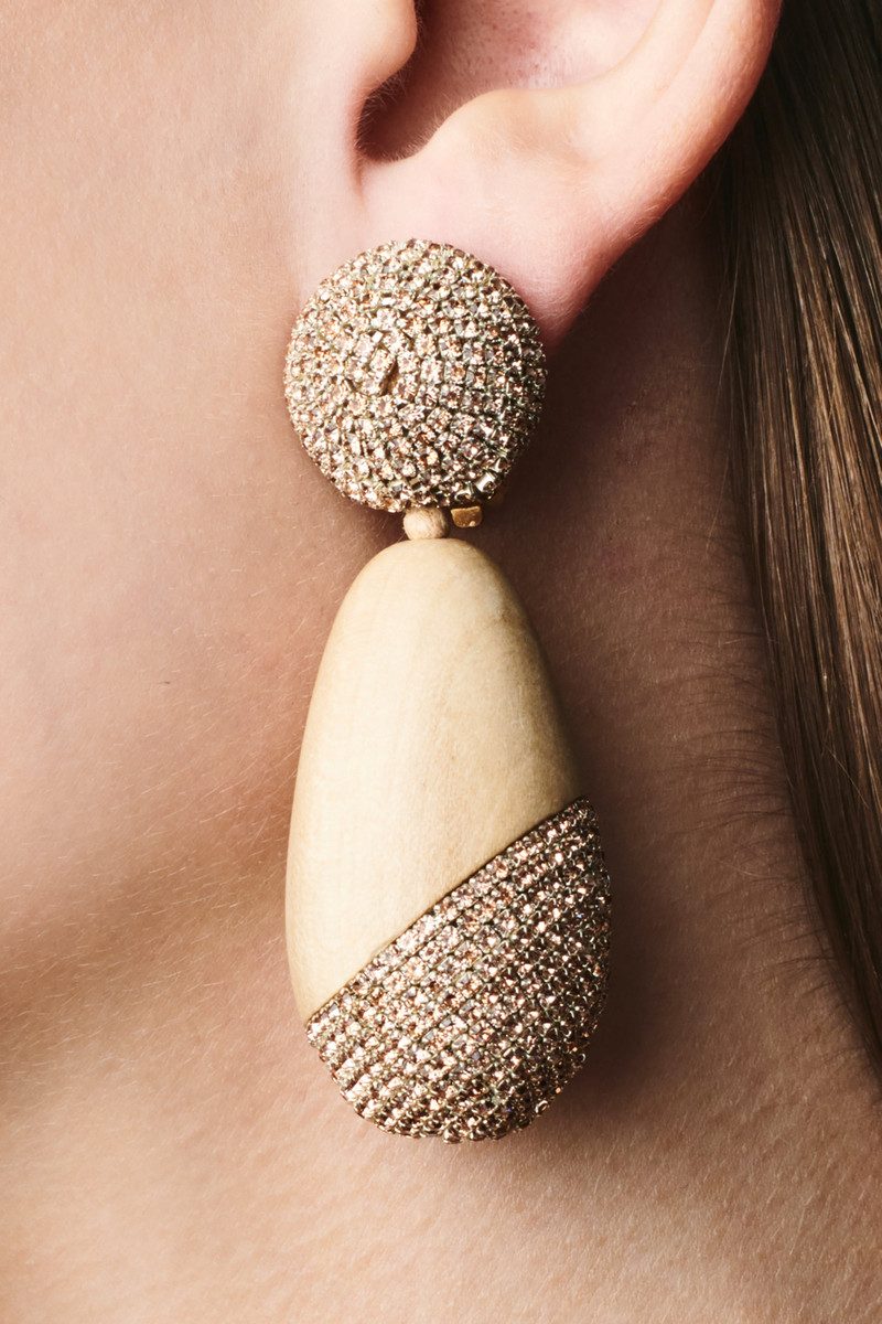 SACHIN & BABI CHRISTINA EARRINGS - PANTO WOOD/ROSE GOLD outlook