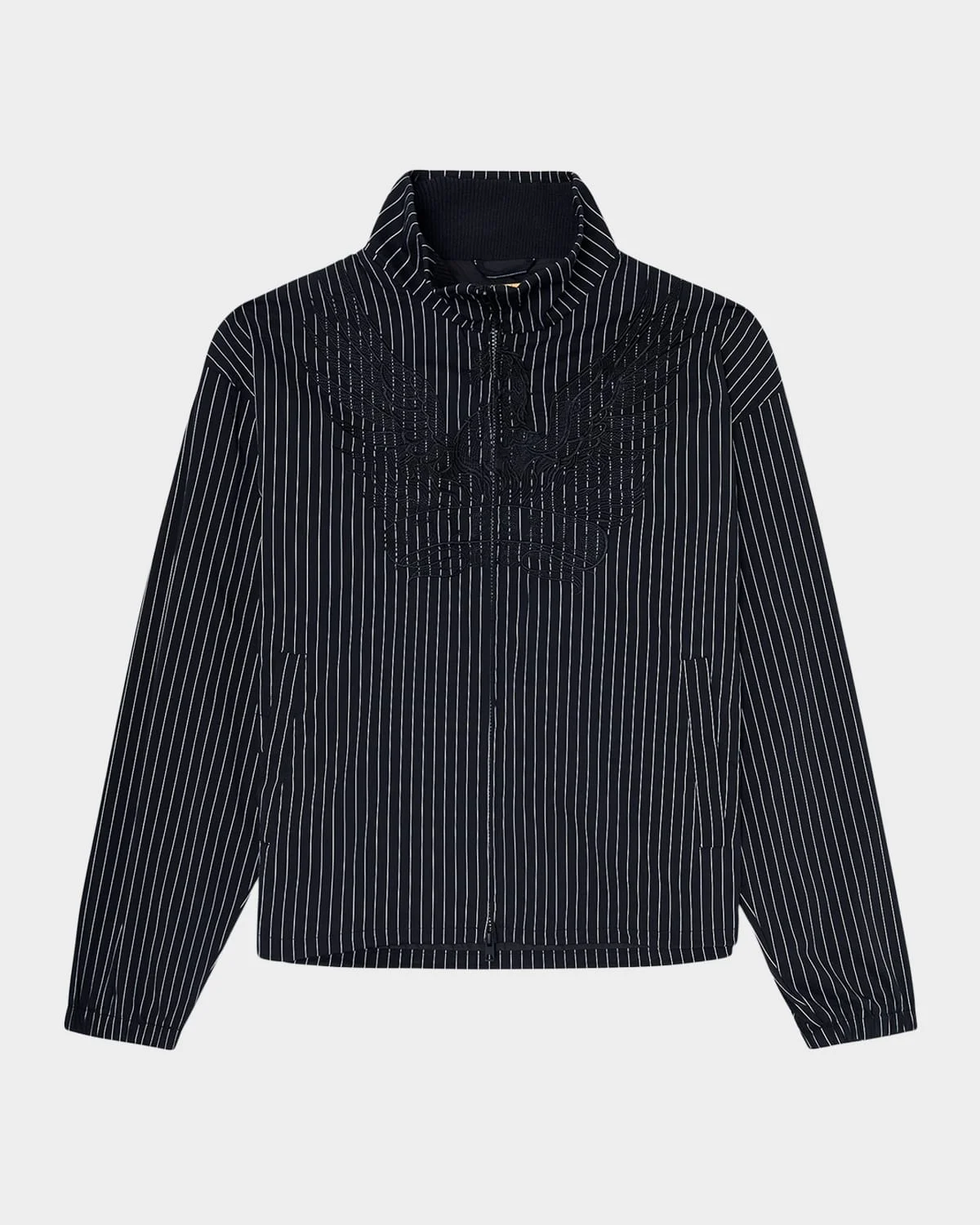 Men's Corsar Embroidered Phoenix Pinstripe Blouson - 1