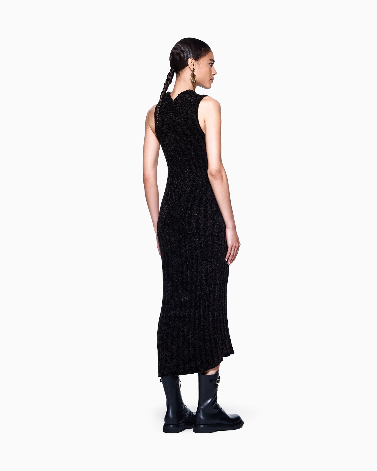 VISCOSE KNIT MIDI DRESS - 3