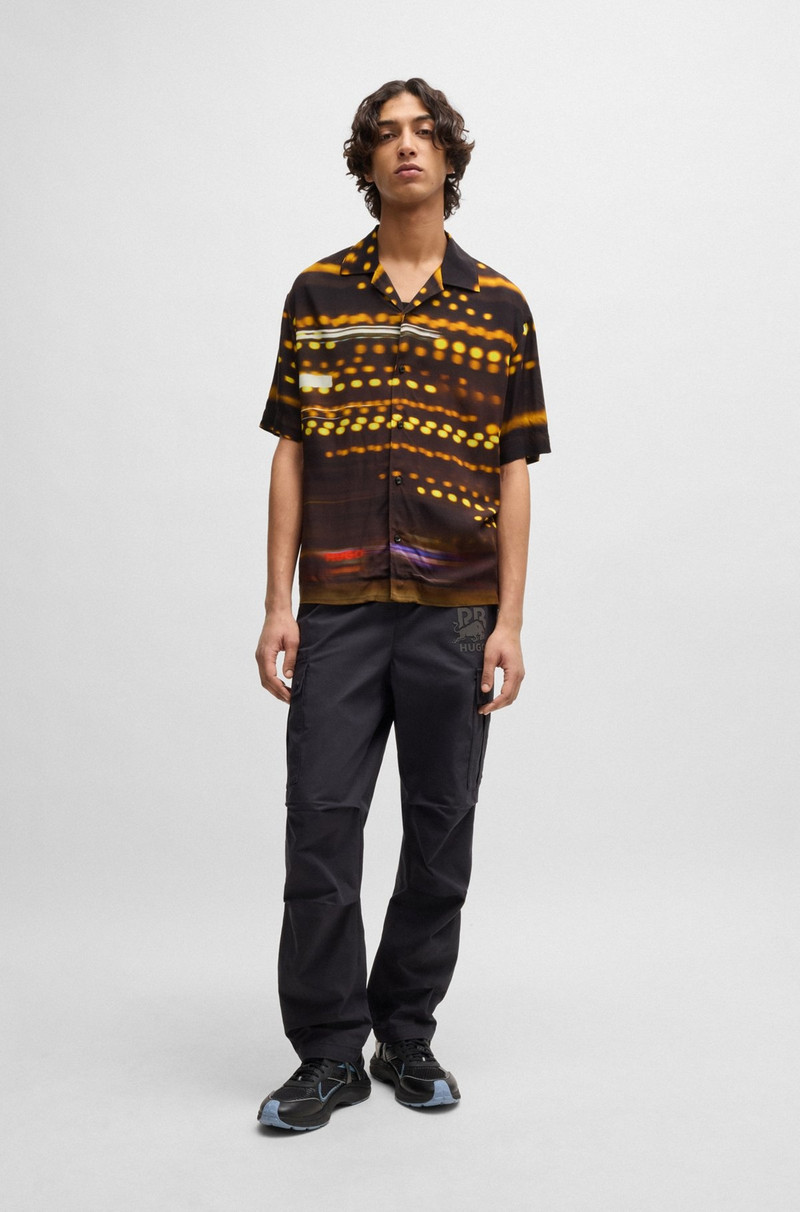 HUGO HUGO X RB OVERSIZE-FIT SHIRT WITH RACING PRINT outlook