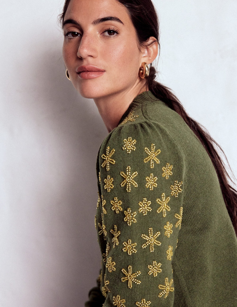 Elizabeth Embellished Sweater-Leaf Green 6