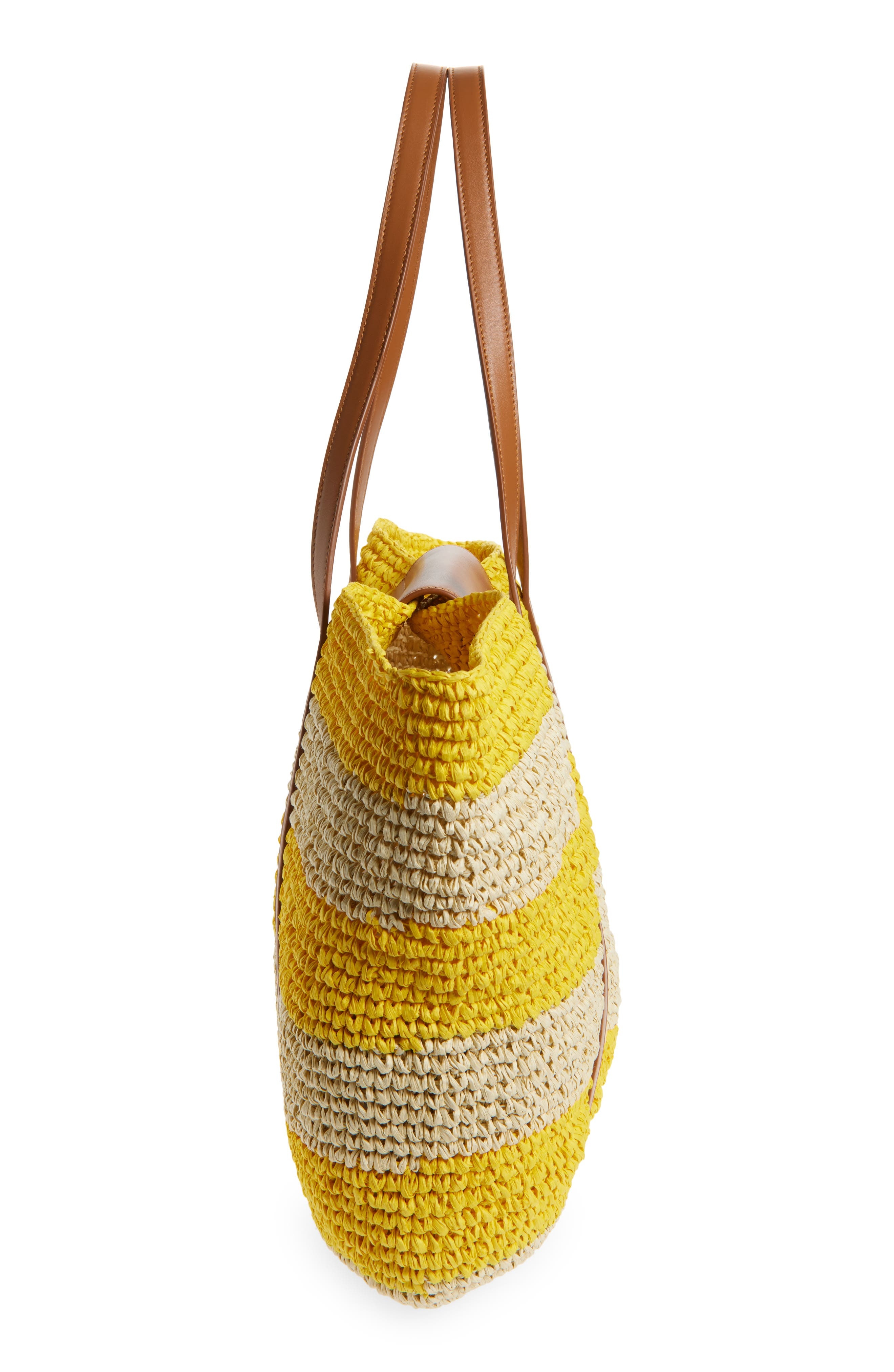 Marni Medium Trunkaroo Stripe Woven Tote in Yellow at Nordstrom - 6