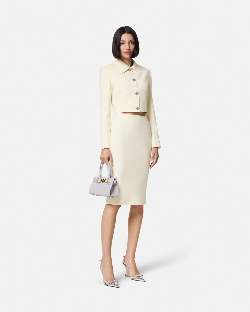 VERSACE Malfilé Silk-Blend Crop Jacket outlook