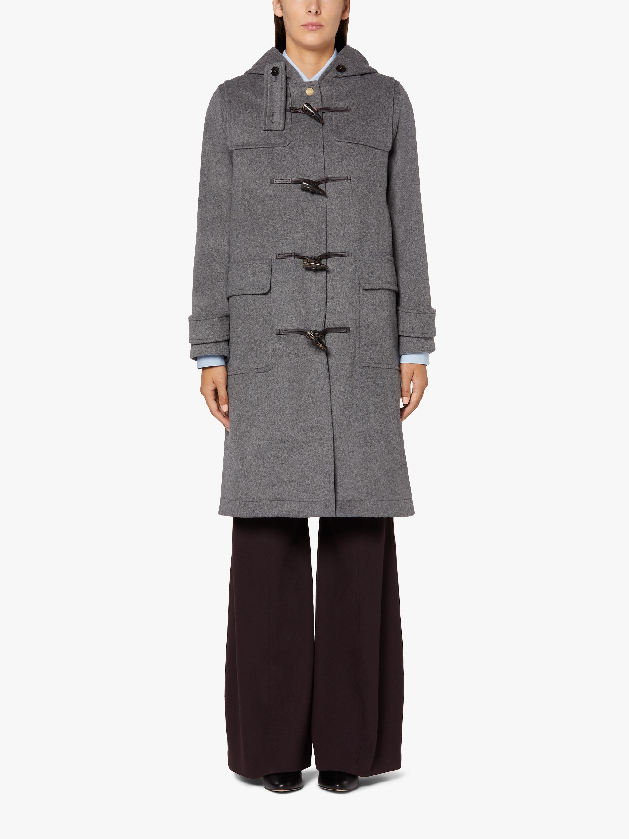 INVERALLAN LIGHT GREY WOOL & CASHMERE DUFFLE COAT | LM-1090BS - 3