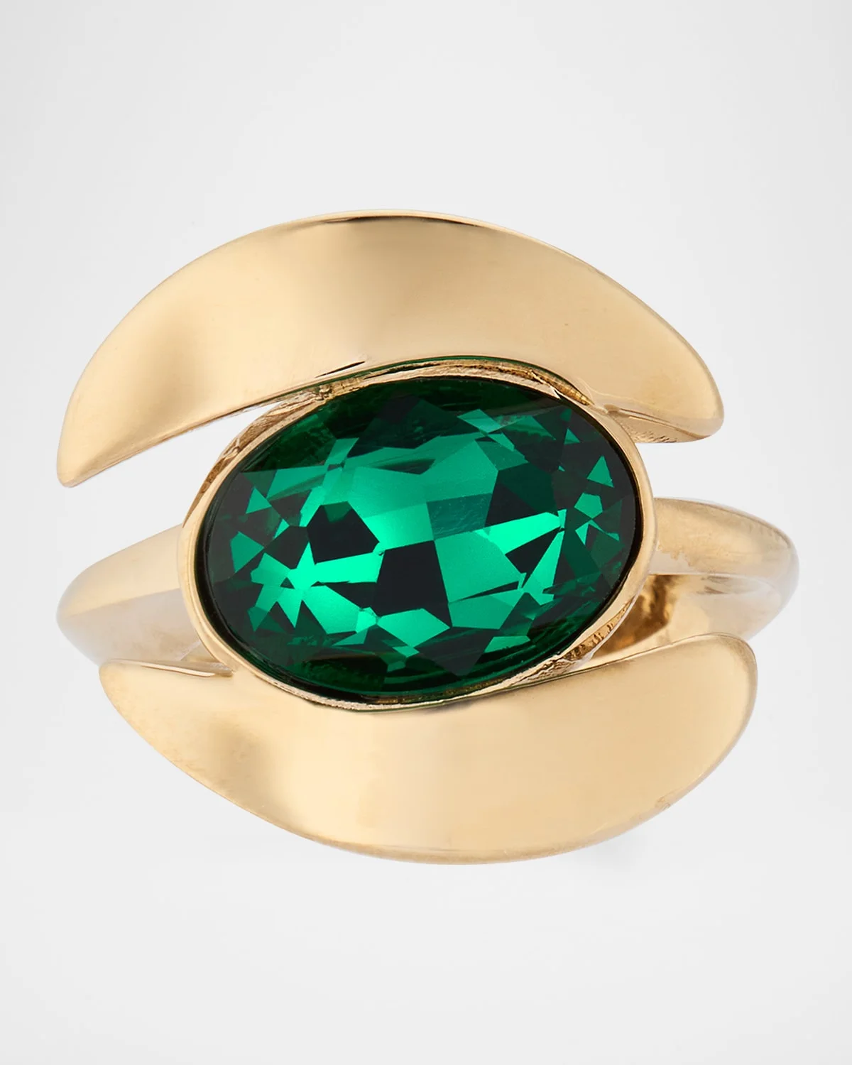 Framed Oval Crystal Ring - 1