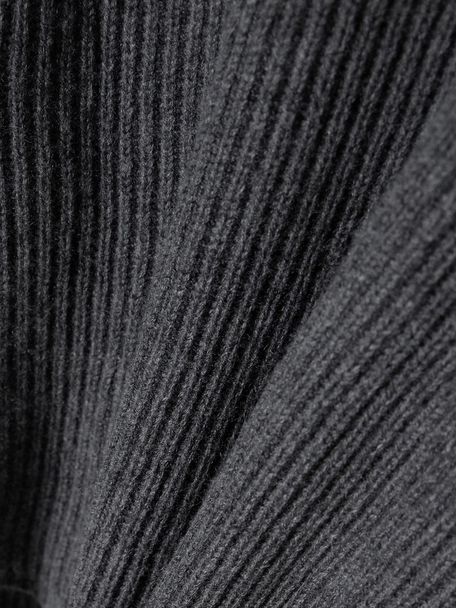 Ribbed wool, silk and cashmere-blend turtleneck sweater Charcoal - 4