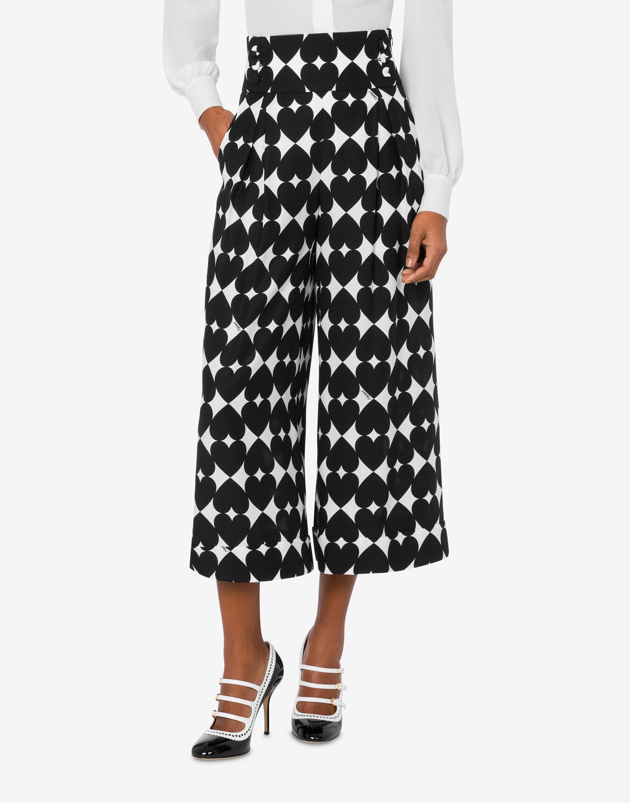 OPTICAL HEART PRINT TROUSERS - 2