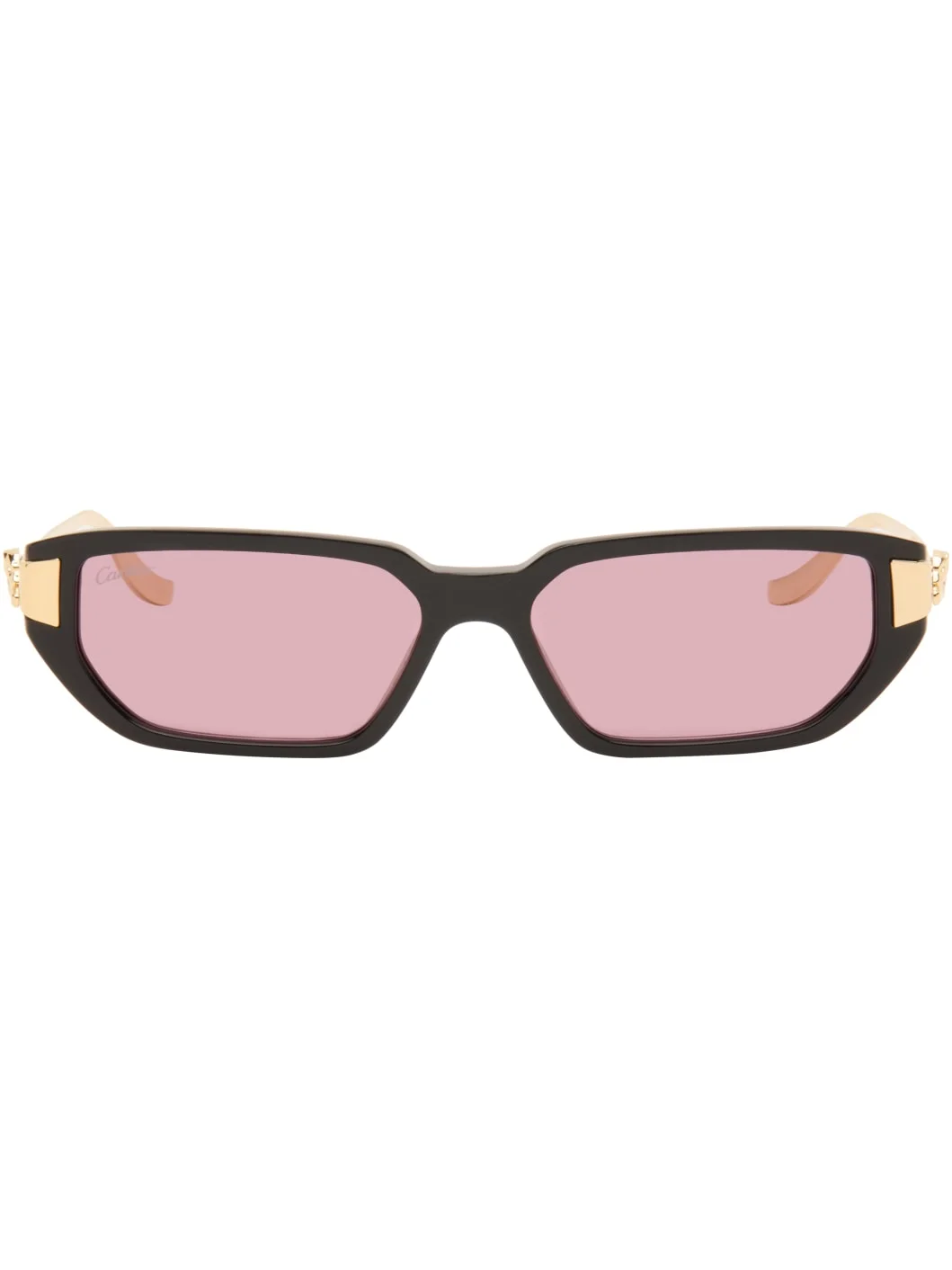 Black & Gold 'Panthère de Cartier' Sunglasses - 1