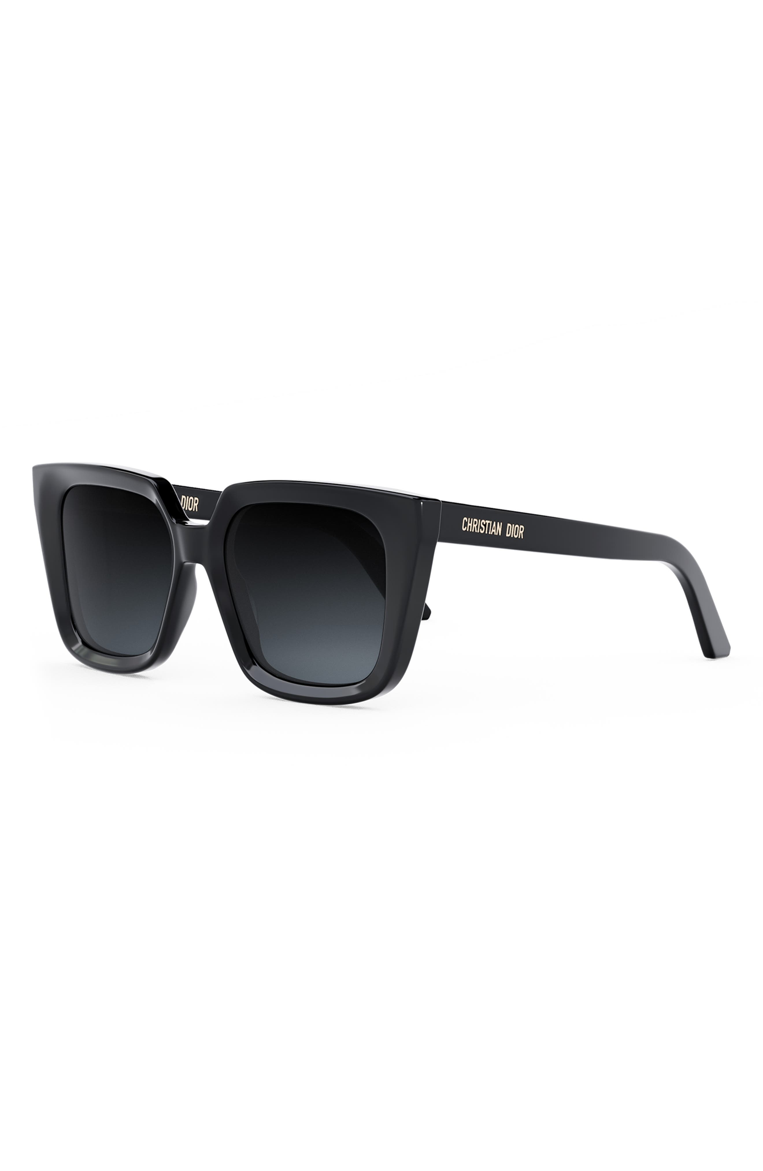 'DiorMidnight S1I 53mm Square Sunglasses in Shiny Black /Gradient Smoke at Nordstrom - 2