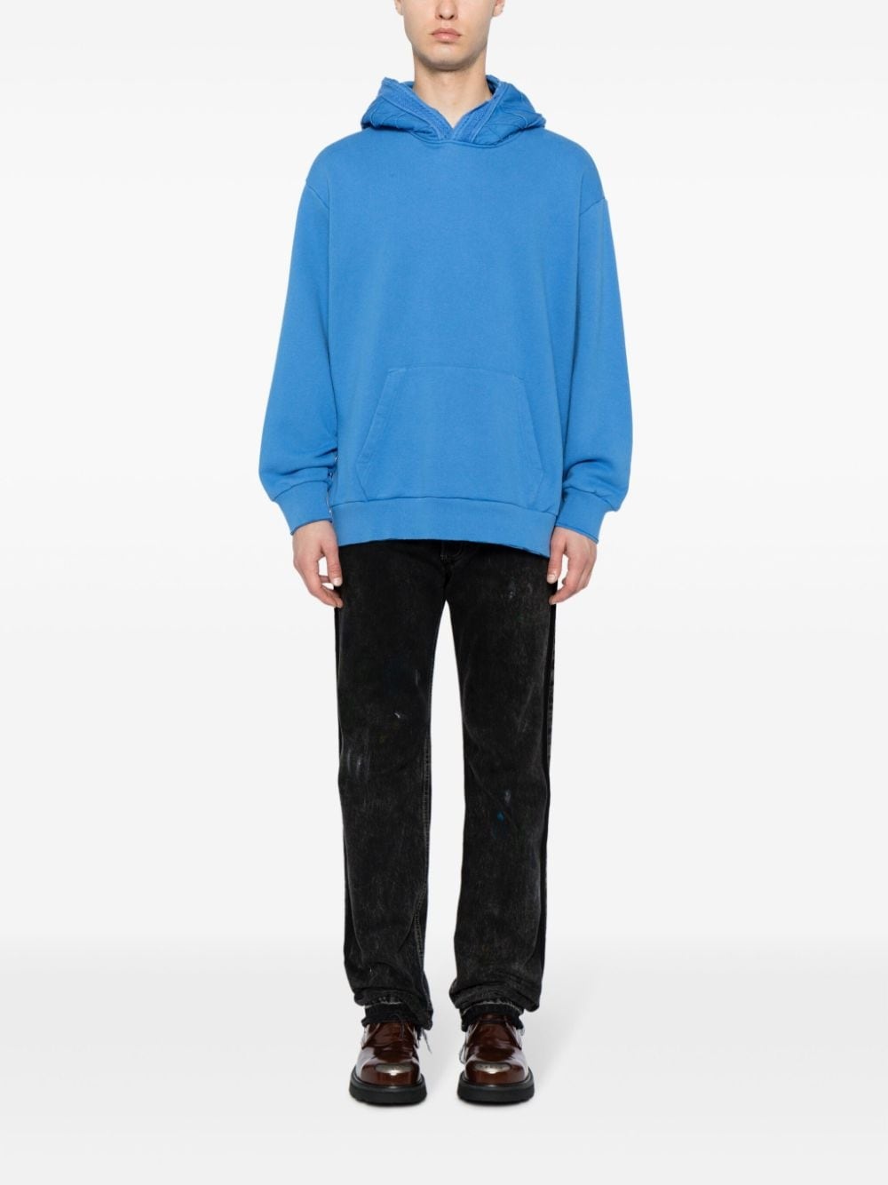 embroidered-trim cotton hoodie - 2