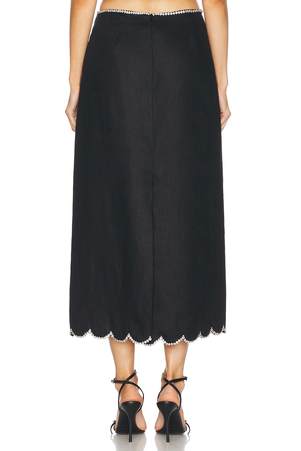 Crush Scalloped Midi Skirt - 4