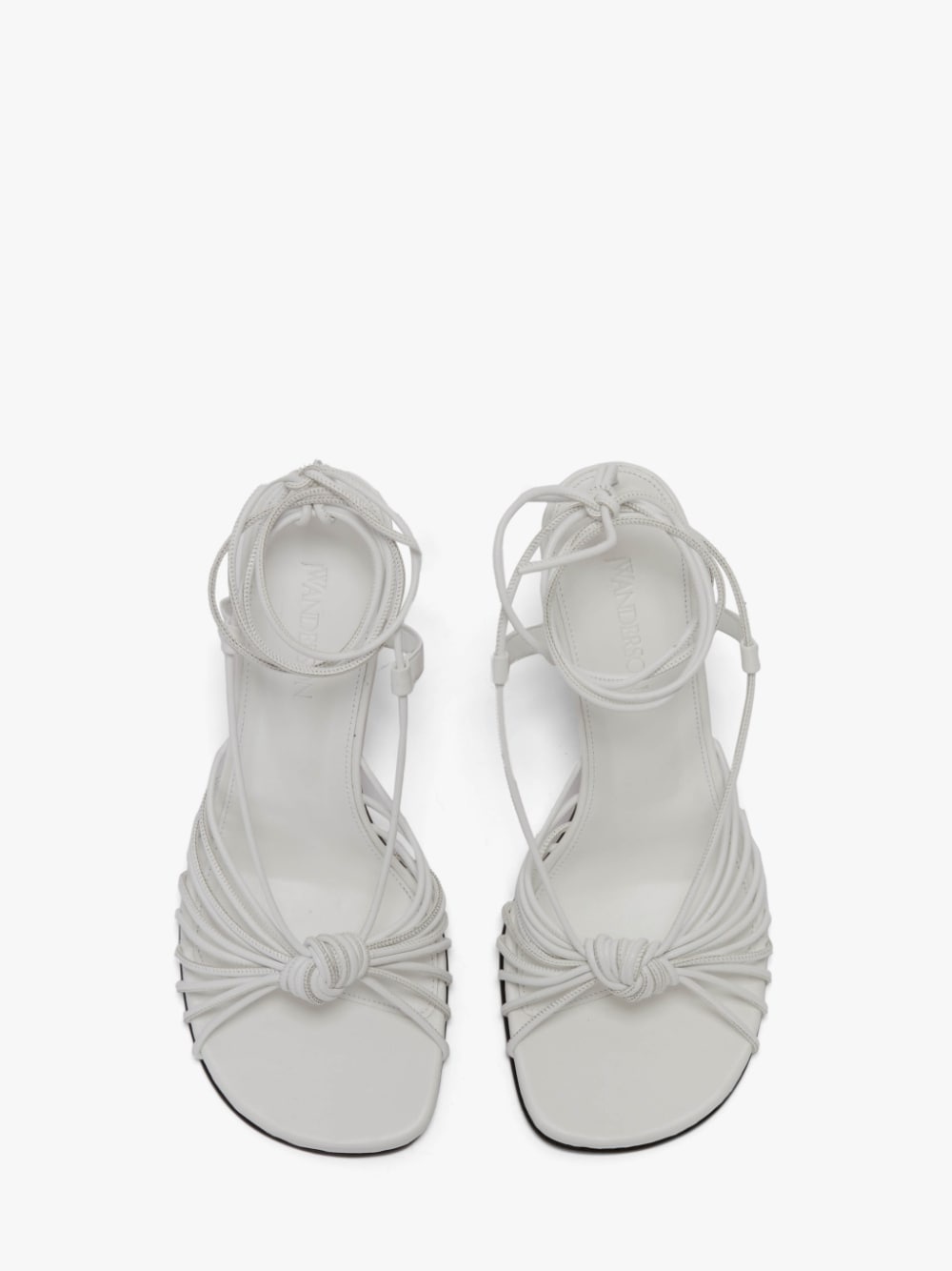 CHAIN HEEL LEATHER SANDALS - 5