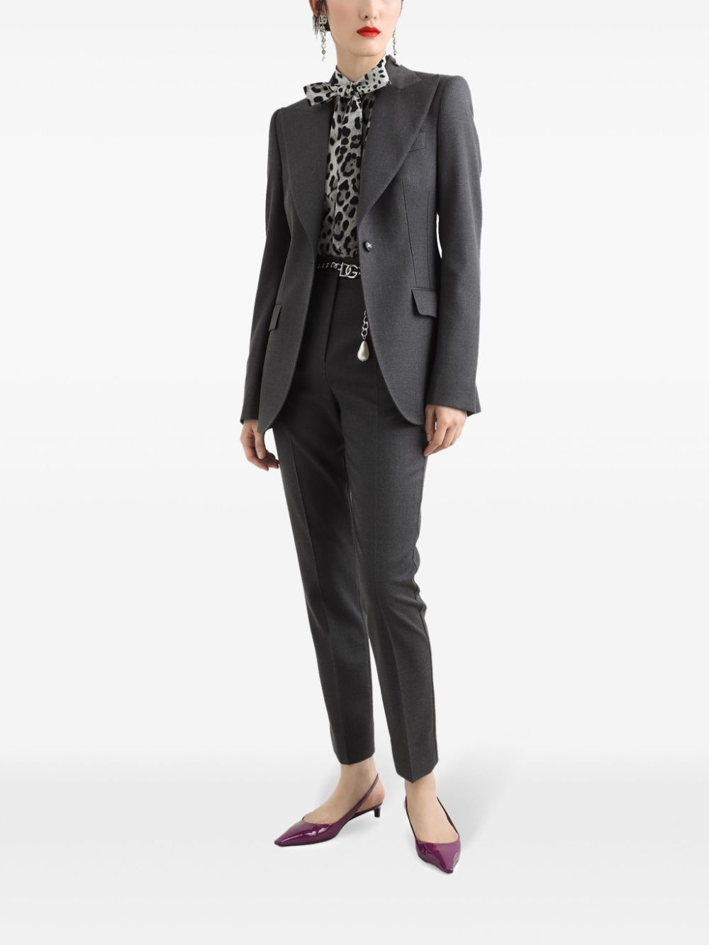 pressed crease straight-leg trousers - 2