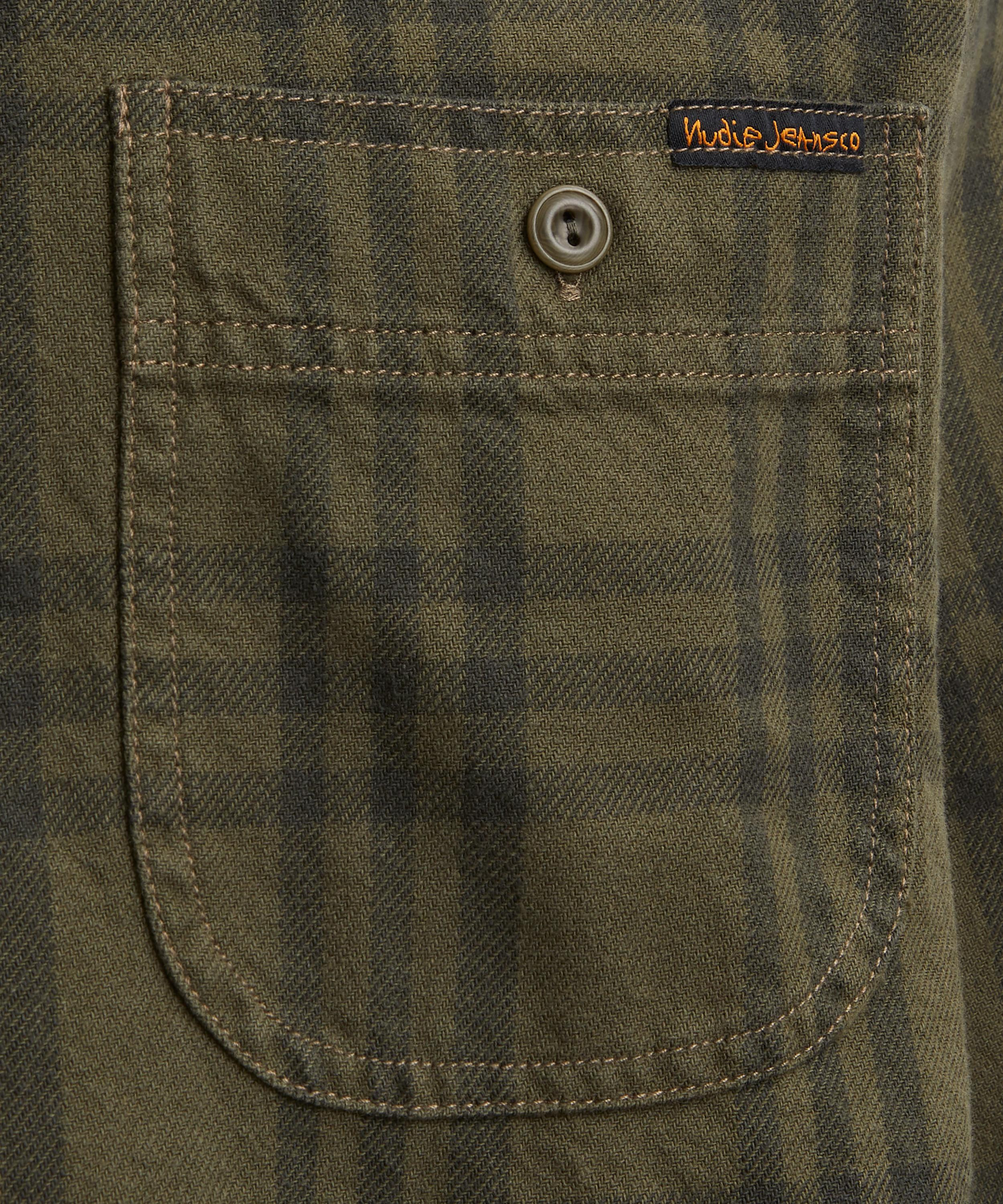 Julian Worker Olive Check Shirt - 5