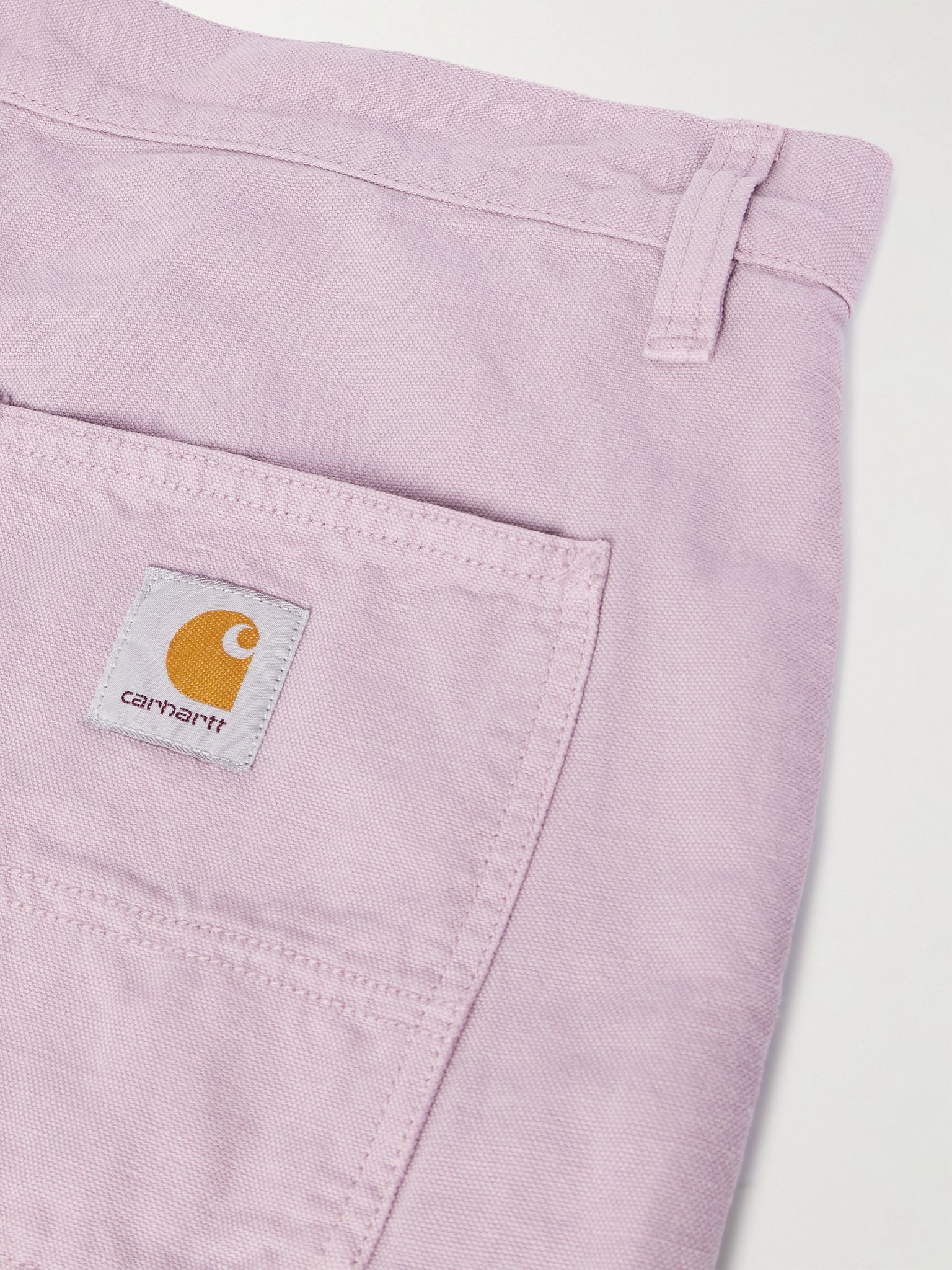 Walter Single Knee Wide-Leg Cotton and Linen-Blend Canvas Shorts Pink - 5