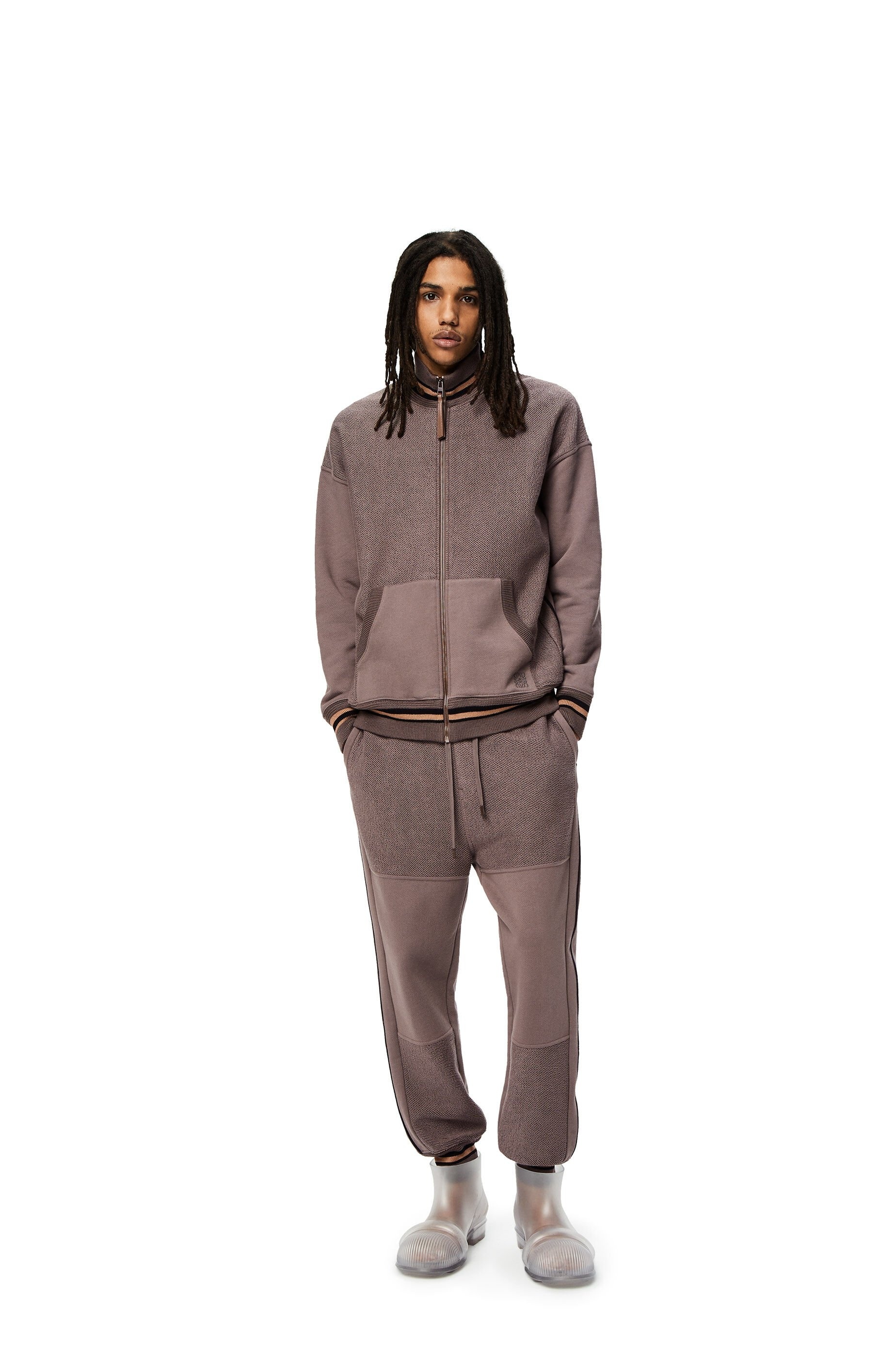 Zip-up ribbed jacket in cotton - 2