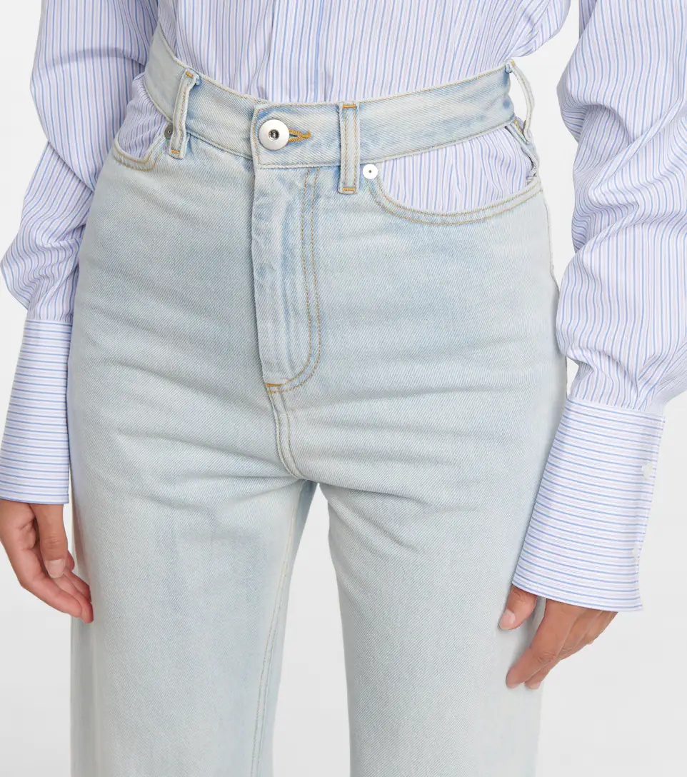 Cutout high-rise wide-leg jeans - 4