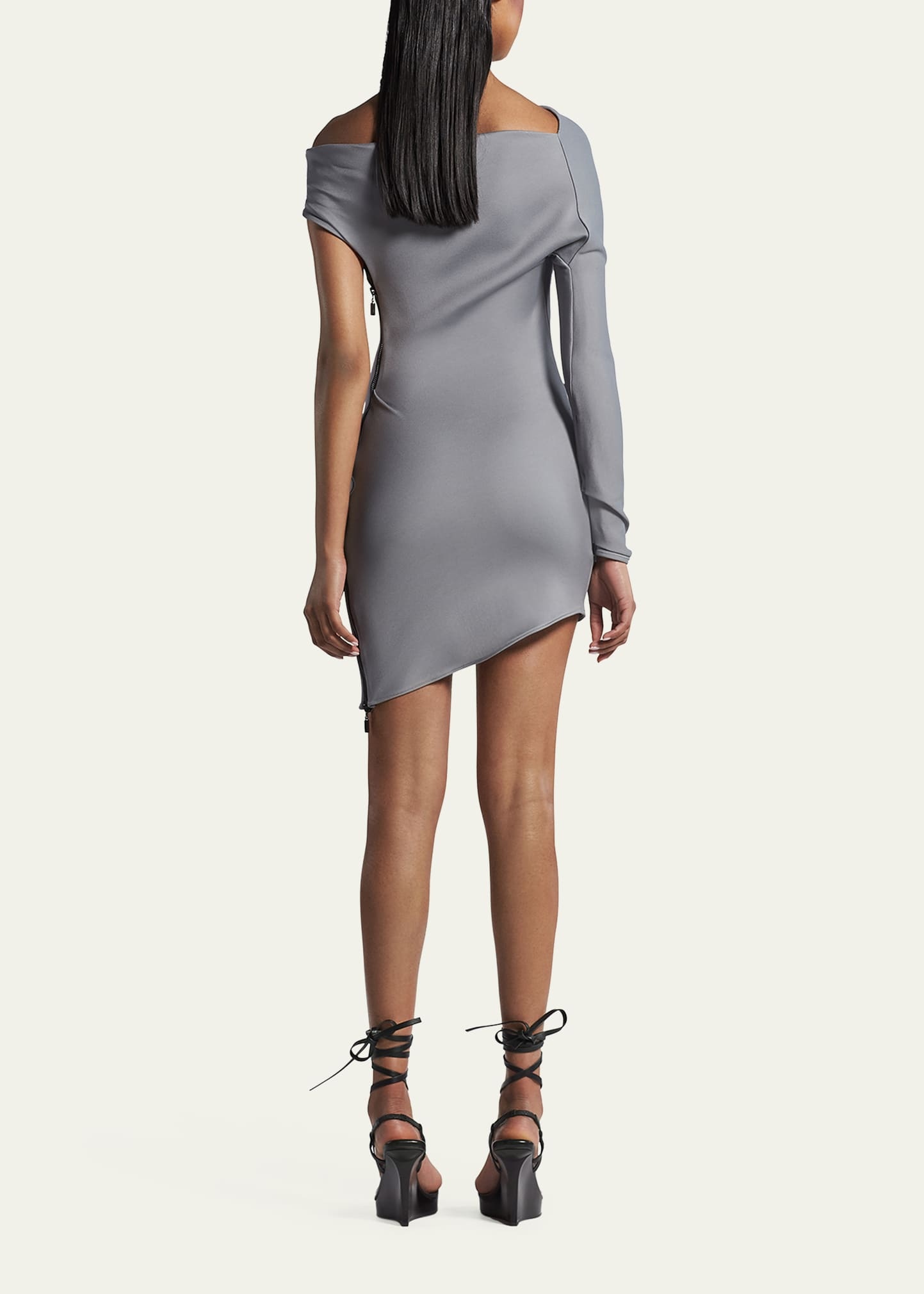 Aroma Draped Asymmetric Mini Dress - 3