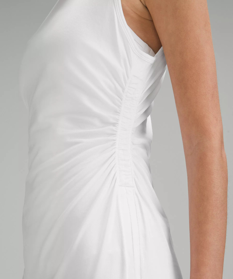Shirred Cotton Midi Tank Dress 4