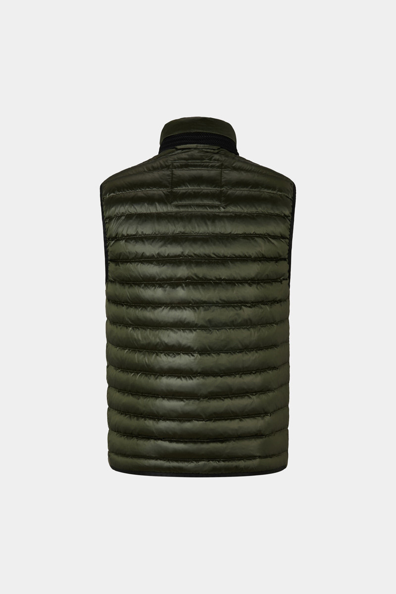 Lasse Lightweight down gilet in Olive green 9