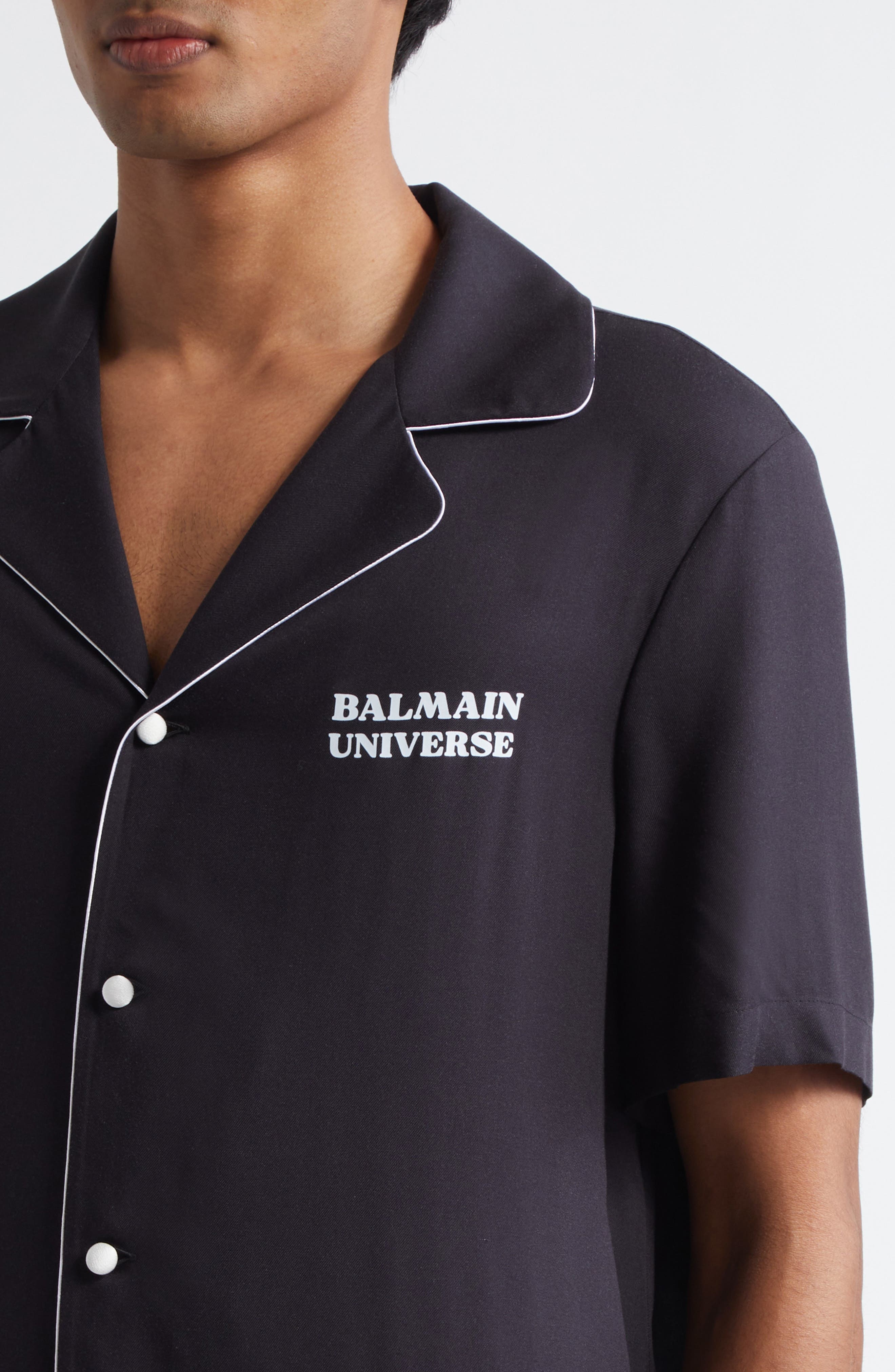 Balmain 9 Planets Pajama Shirt in Black Multi at Nordstrom - 5
