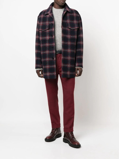 Etro check-pattern single-breasted coat outlook