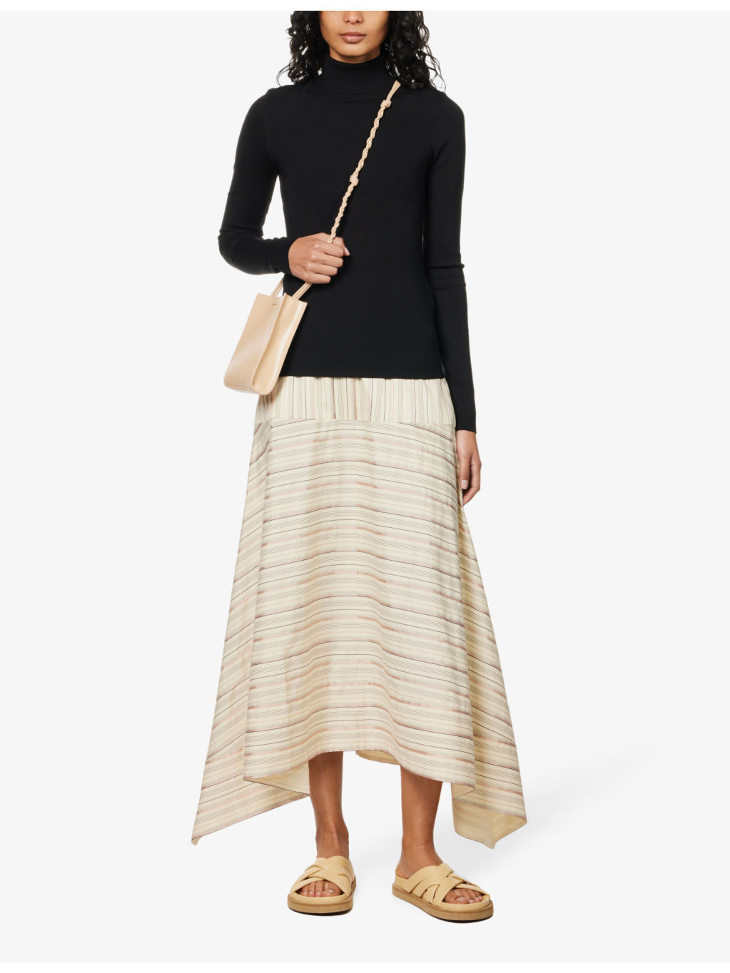 High-neck stretch silk-blend jumper - 2
