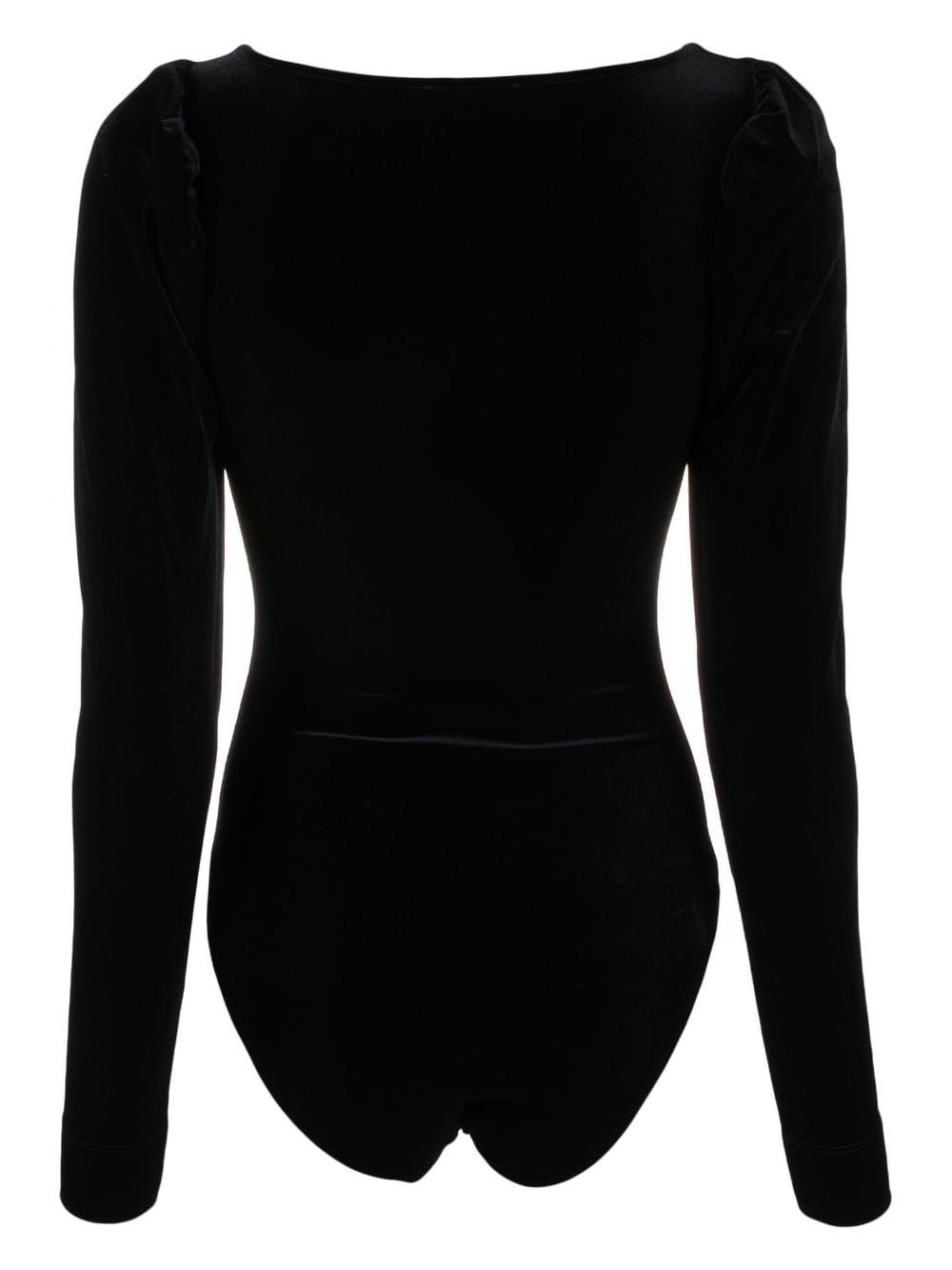 velvet-finish long-sleeve bodysuit - 2