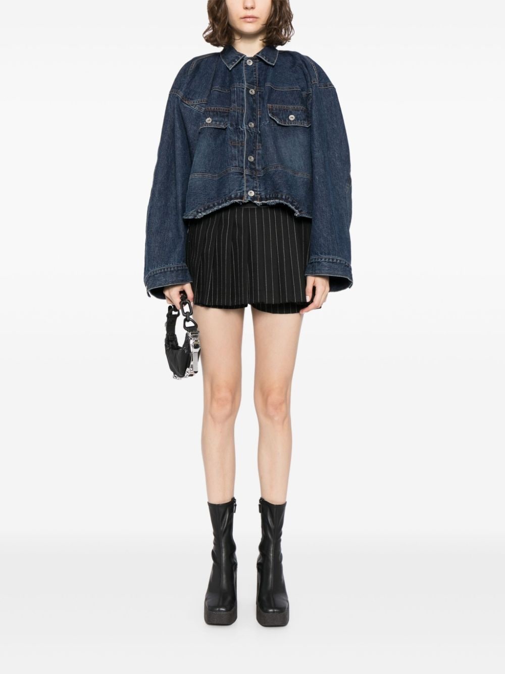 raw-cut hem denim jacket - 2