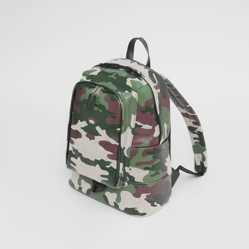 Camouflage Print Cotton Canvas Backpack 4