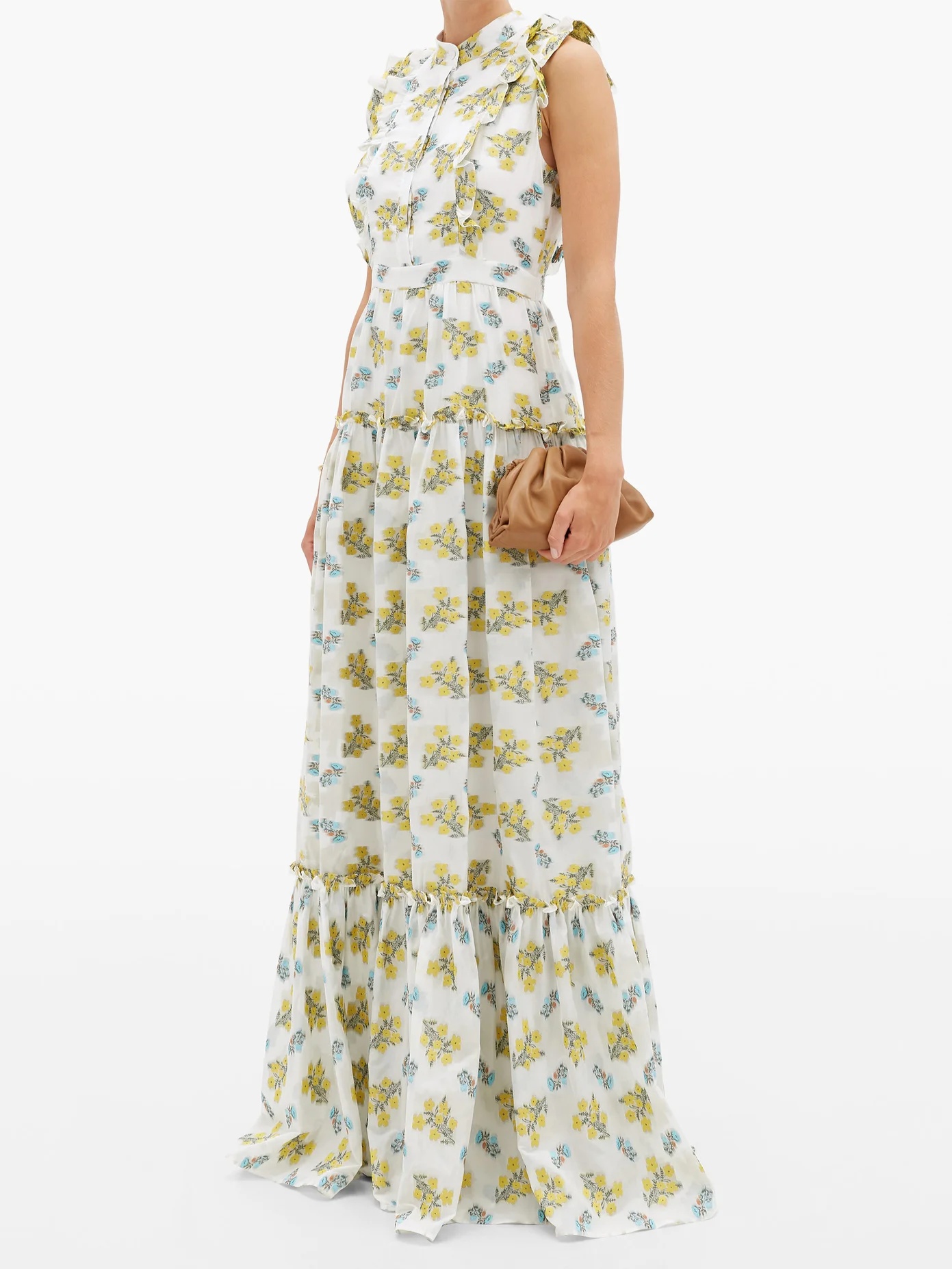 Ava tiered floral fil coupé gown - 3