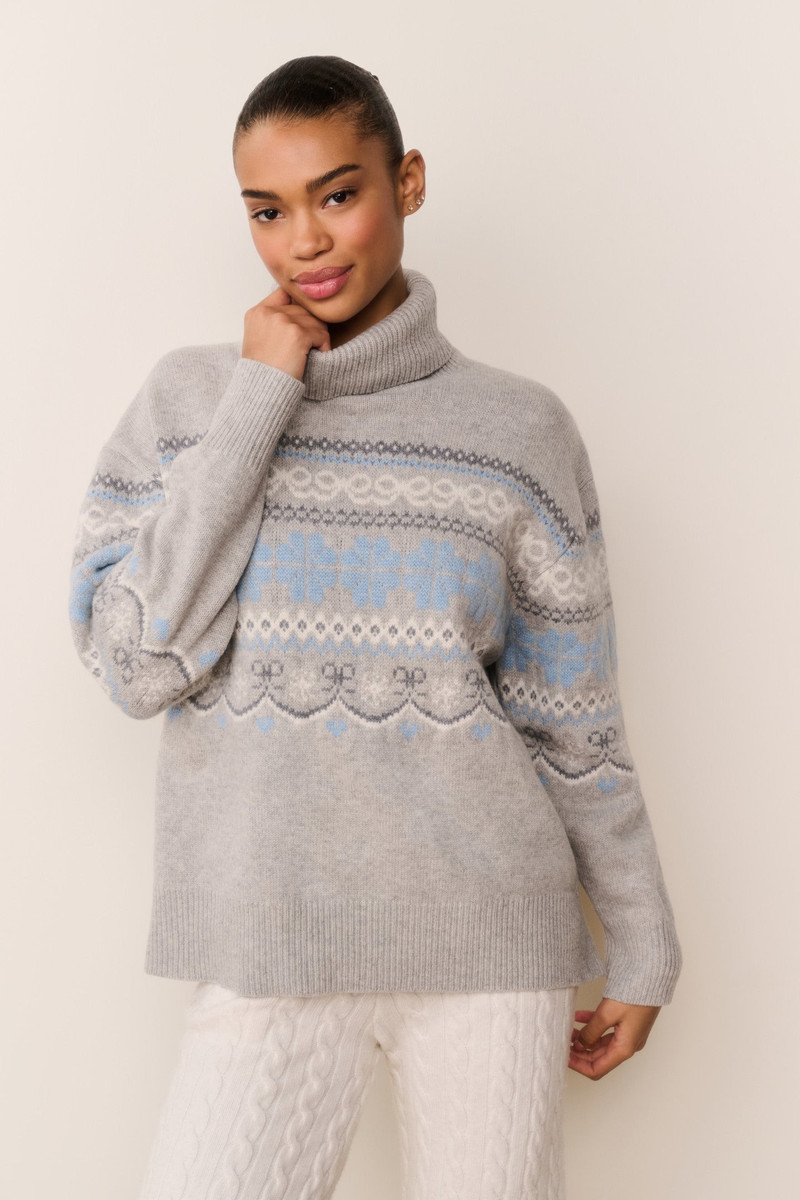 LoveShackFancy Mirin Wool Fairisle Turtleneck outlook