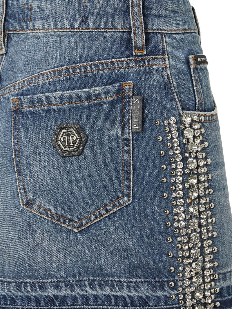 rhinestone-embellished denim skirt 3