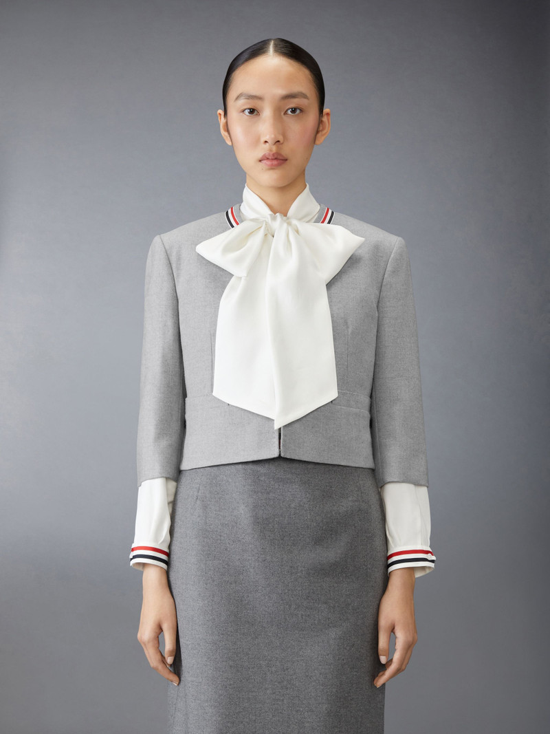 Wool Flannel Bow Cardigan Jacket 1