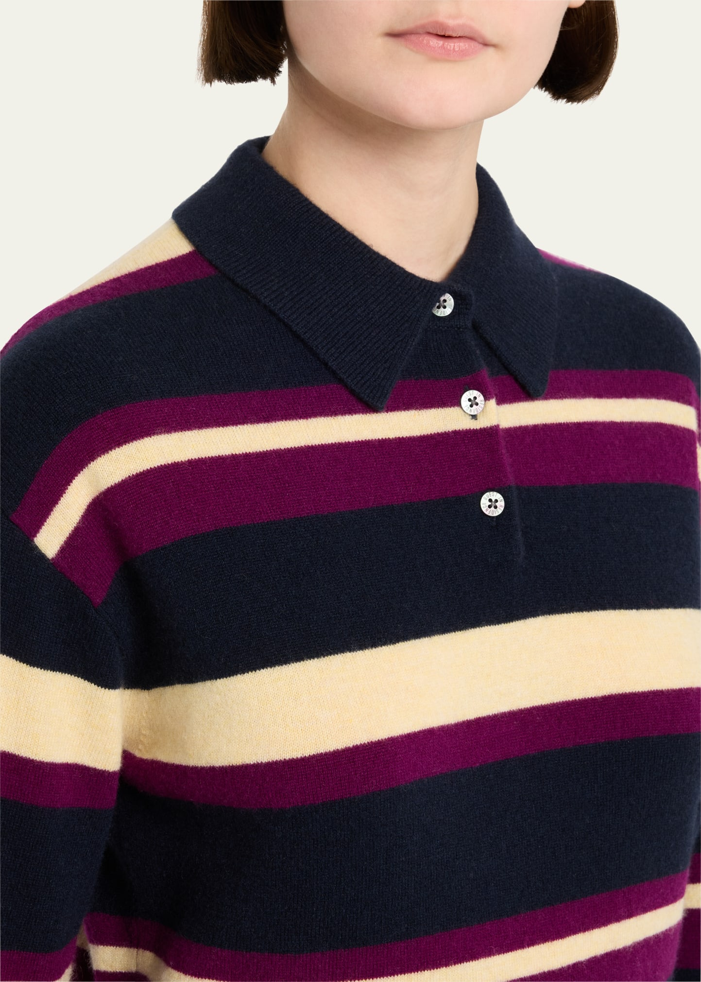Collegiate Striped Cashmere Polo - 5