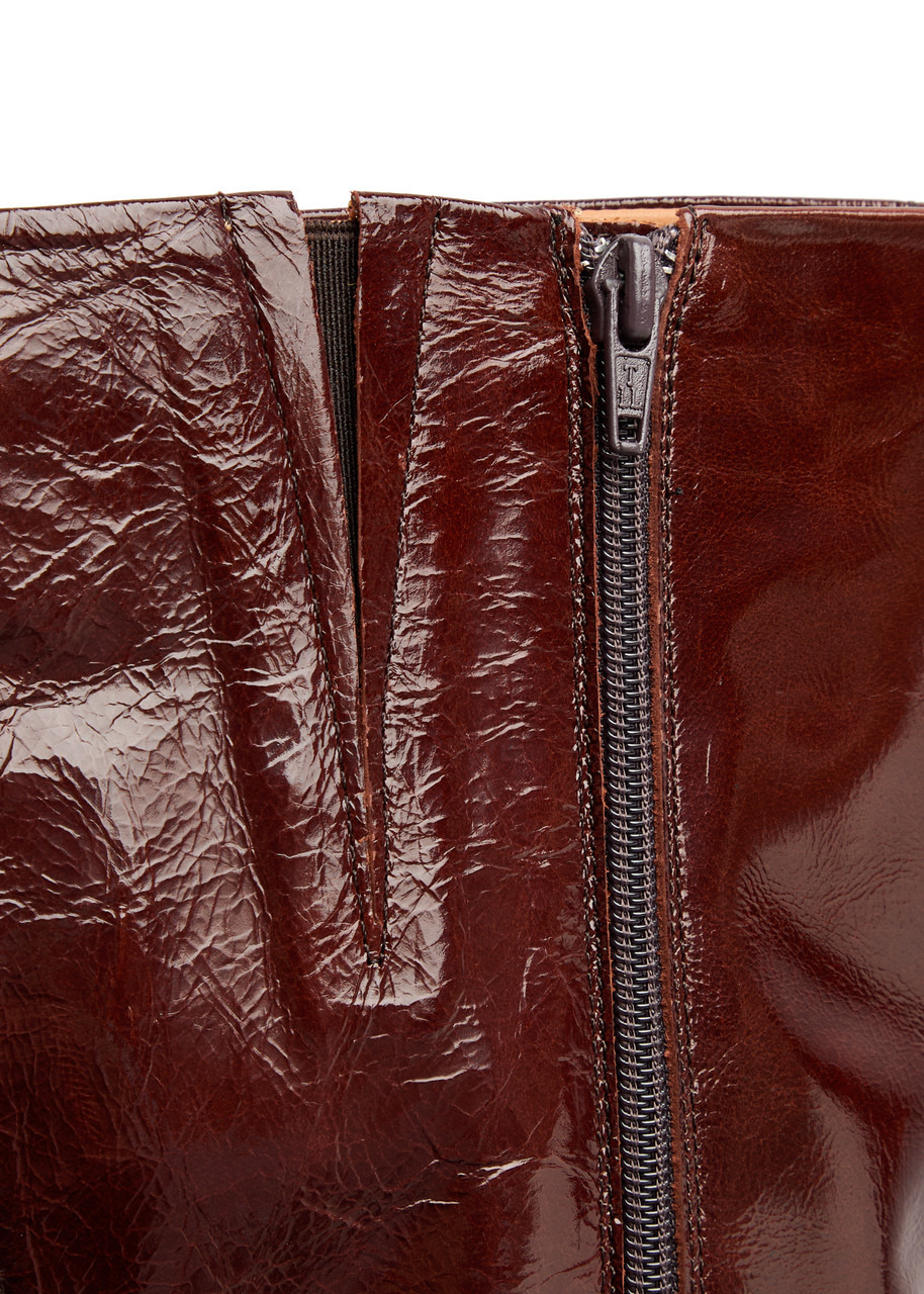 Miista Donna 65 Crinkled Patent-leather Knee-high Boots - 3