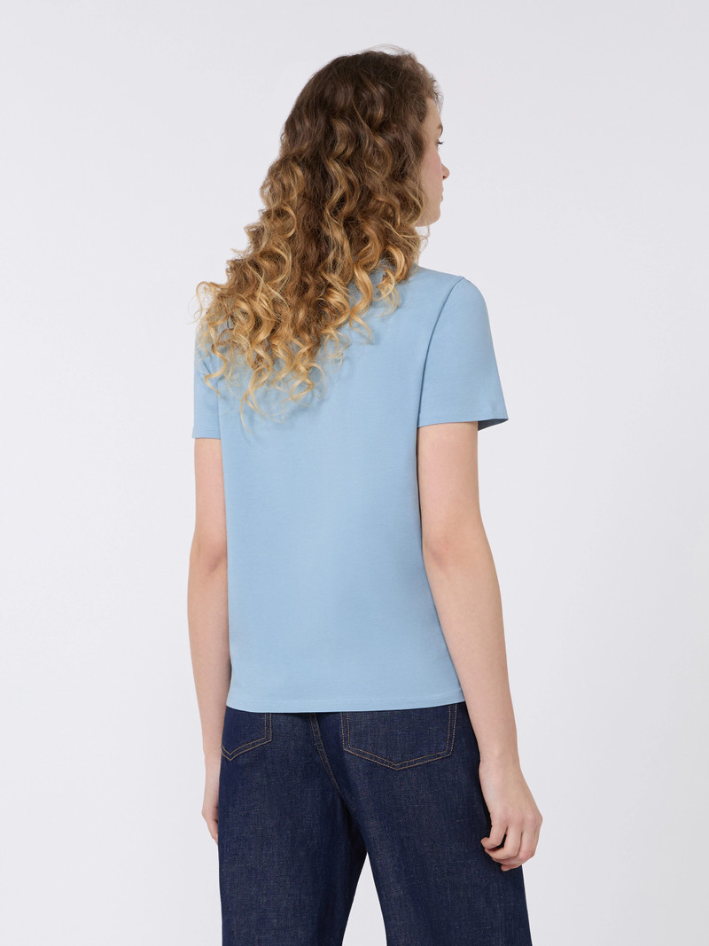MULTIF Stretch jersey basic T-shirt - LIGHT BLUE 4