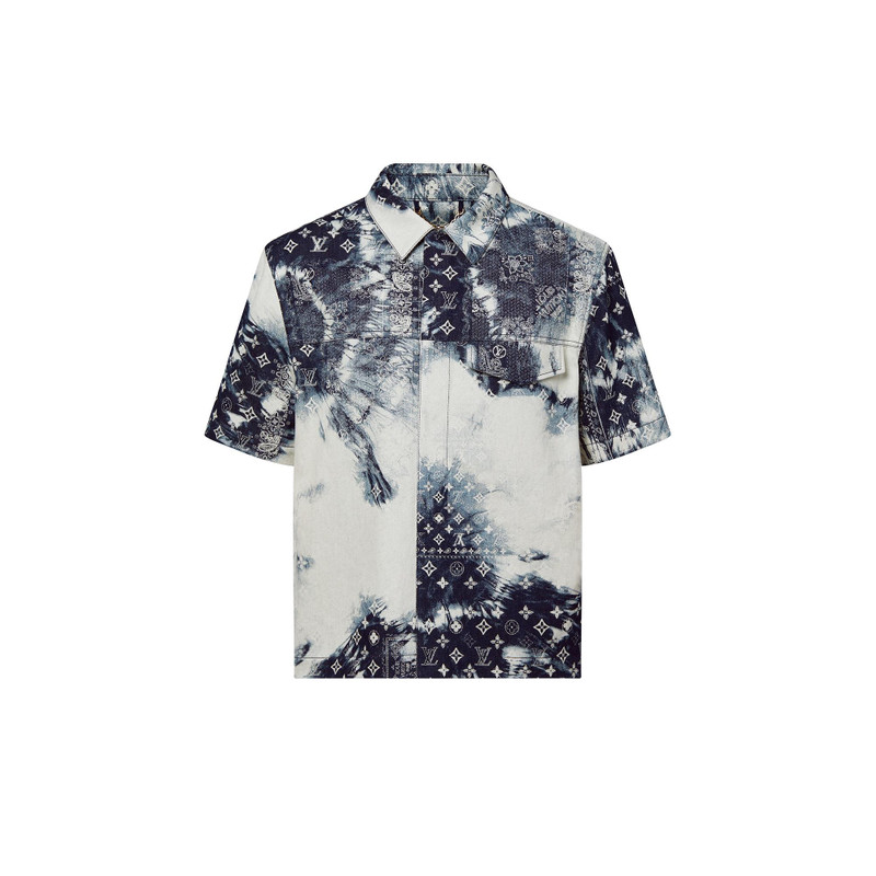 Monogram Bandana Short-Sleeved Denim Shirt - 1