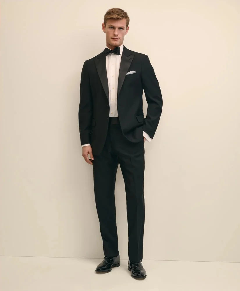 Classic Fit Merino Wool Twill 1818 Tuxedo Pants - 1