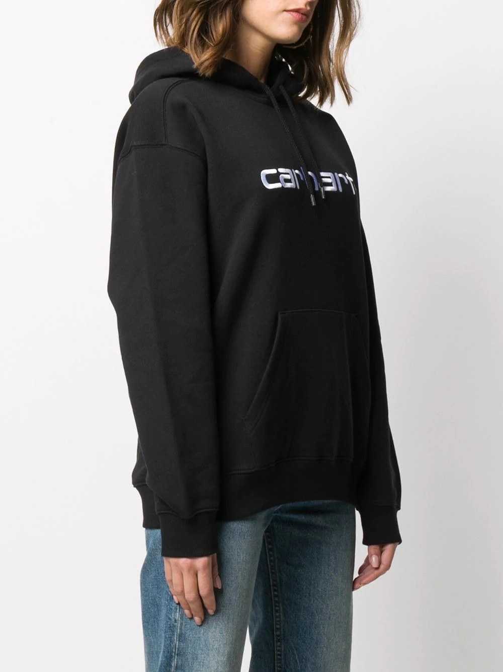 embroidered logo hoodie - 3