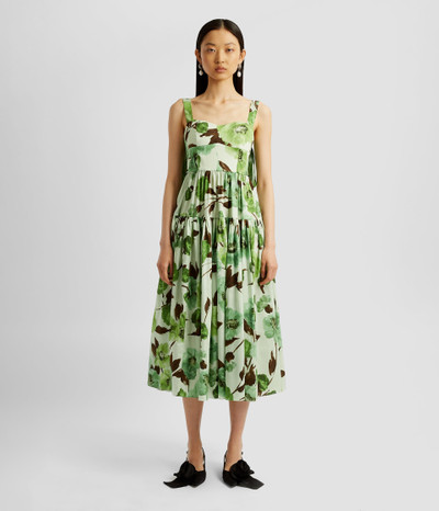 Erdem BOW STRAP FIT AND FLARE MIDI DRESS outlook