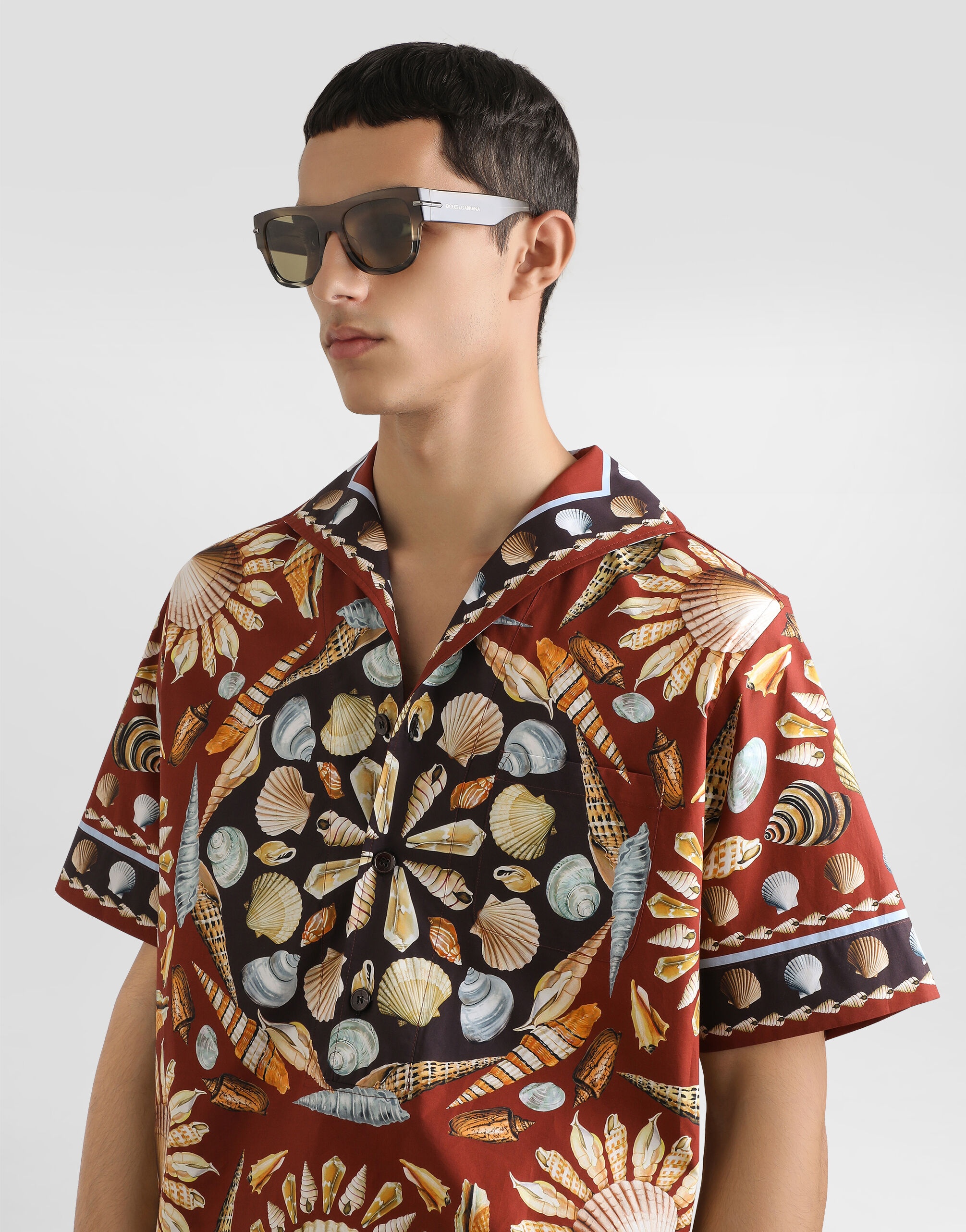 Printe popeline oversized shirt - 4