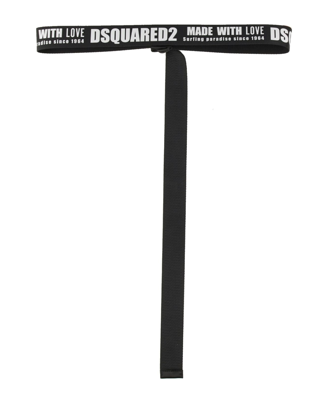 Grosgrain Belt With Leather Rod - 2