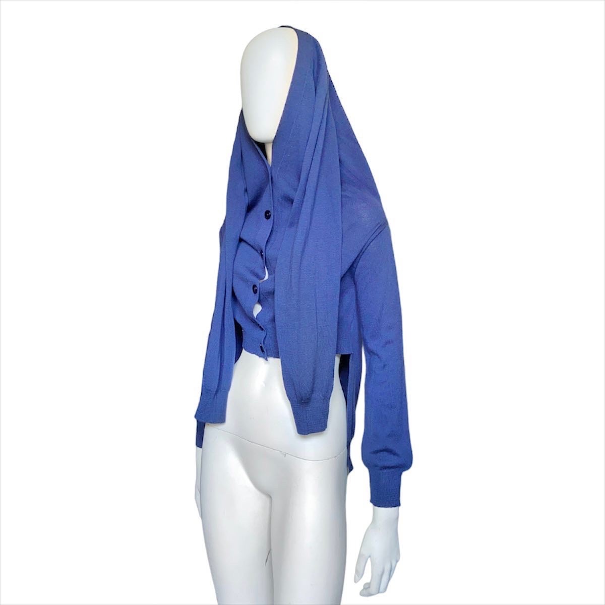 Maison Martin Margiela fall 2007 artisanal four arms blue wool cardigan S - 4