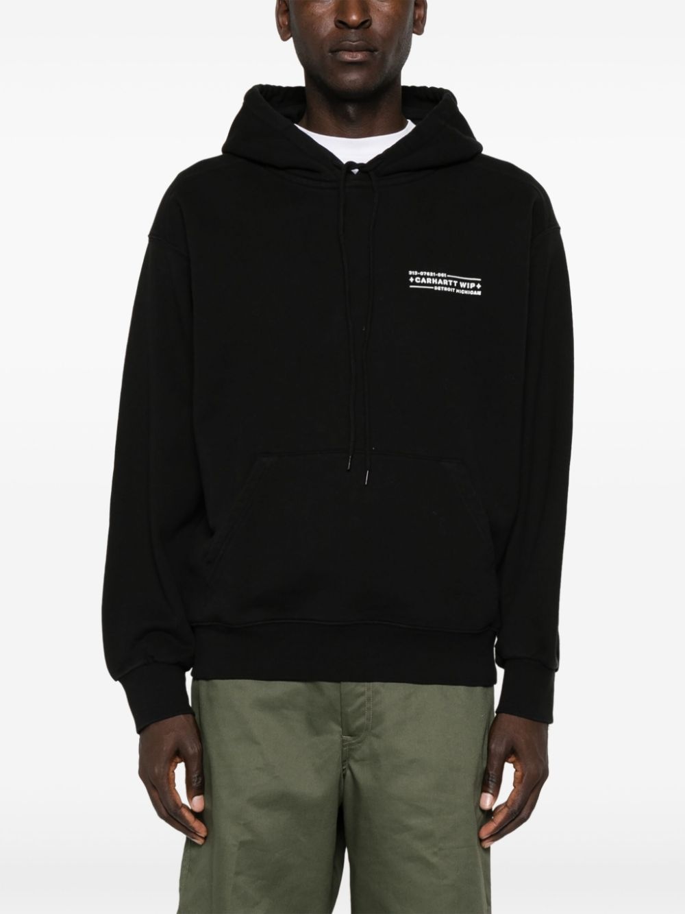 logo-print cotton hoodie - 3
