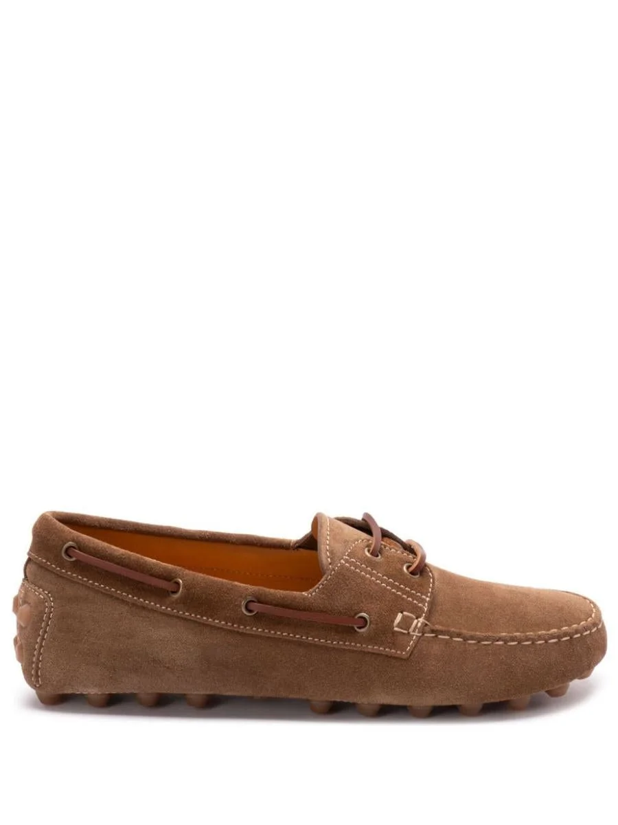 Tod'S Suede Gommino Bubble Lace-Up Boat Loafers Shoes - 1